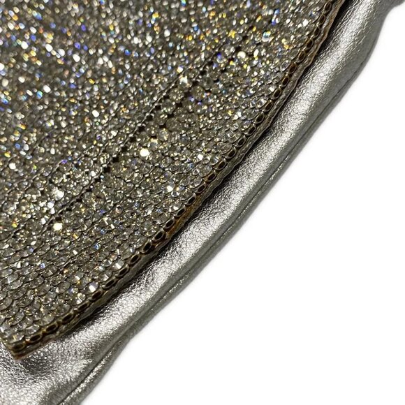 Auth SWAROVSKI - Silver Clear Leather Swarovski Crystal Shoulder Bag - Picture 9 of 11